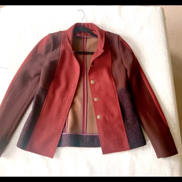 Fendi red short colorblock wool jacket 40 - Picture 4 of 14